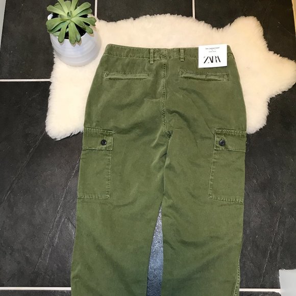 ZARA The Cargo Pant in Forest Khaki sz 4 NWT - Picture 5 of 7